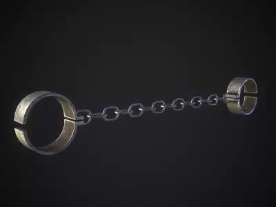 Medieval handcuffs Low-poly 3D model