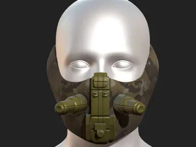 Gas mask respirator scifi futuristic 3d  Low-poly 3D model purchase