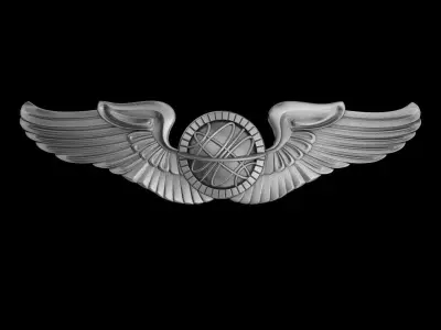US Army Air Force Navigator Wings Badge 3D model
