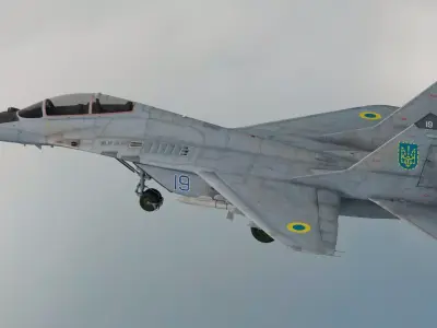 Ukraine Fighter Jet Mikoyan MiG-29UB Fulcrum B or C Tandem 3D model