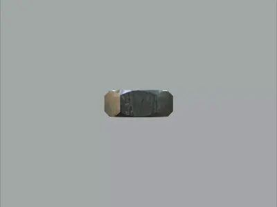 Steel Stained M4 Hex Nut with PBR 4K Textures 3D model