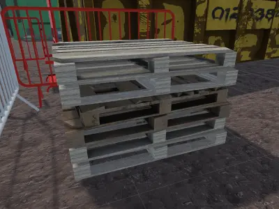 Damaged pallet Low-poly 3D model