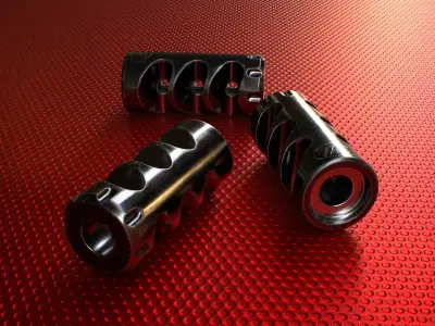 GUN COMPENSATOR Low Poly Low-poly 3D model