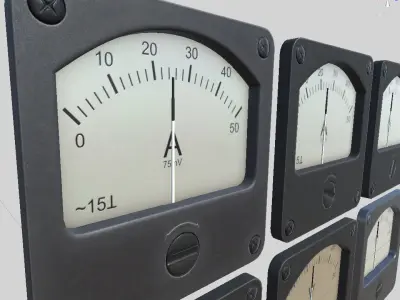 ammeter and voltmeter Low-poly 3D model
