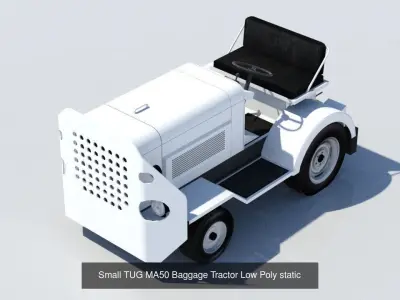 US Airport 4 Small Tractor GSE vehicles Pack Low Poly blank