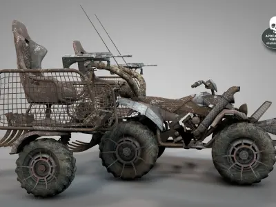 Apocalyptic ATV War Bike 3D model