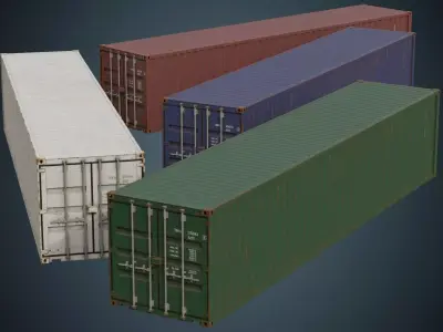 Cargo Container 3B Low-poly 3D model