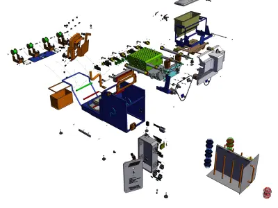 Printer filament production extruder 3D model