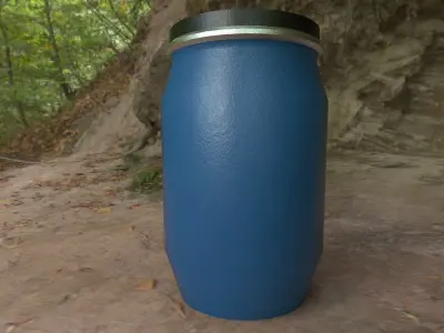 Industrial Plastic Barrel Low-poly 3D model purchase