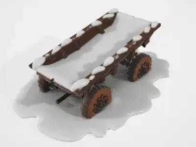Abandoned Cargo Truck Snow 3D model