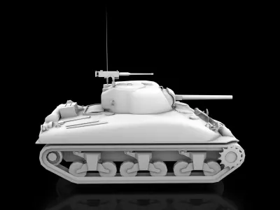  Low Poly M4A1 Sherman  3D model