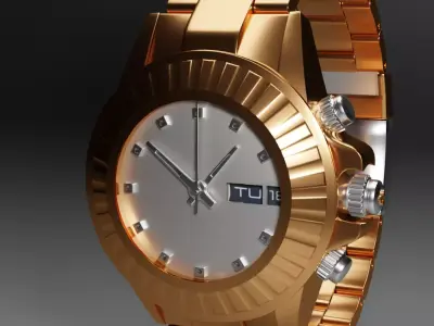 Golden watch Free 3D model
