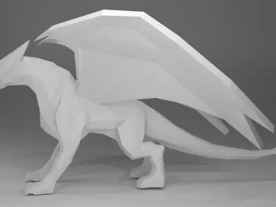 Dragon tiger Low-poly 3D model