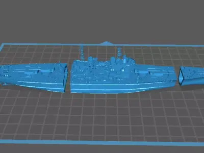 British Battleship HMS Thunderer - 3D Model 1-700 Scale 3D print model