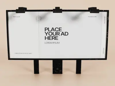 Advertising Billboard Panel Type D Low-poly 3D model