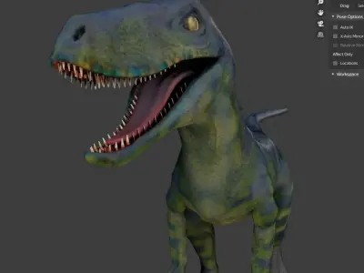 Velociraptor dinosaur Low-poly 3D model purchase