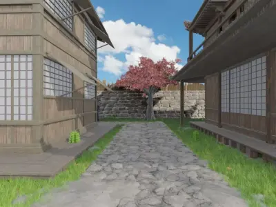 Japanese Castle Town Model 3D model