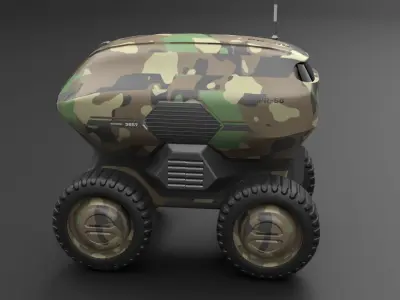 Military Sci-Fi Droid Low-poly 3D model