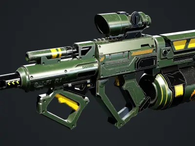 5 HD Scifi Rifle  Low-poly 3D model