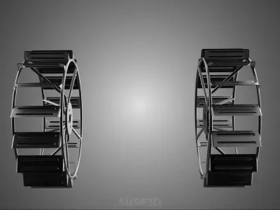 CAGE WHEEL TRACTOR METAL TYRE TIRE RIM LUG PADDY RICE FIELD FARM 3D model