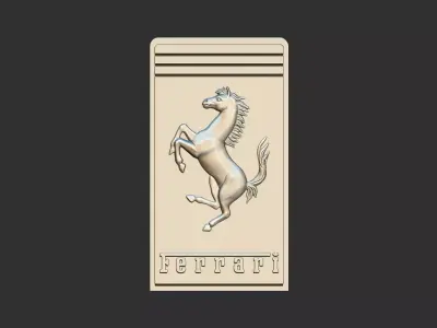 Ferrari Prancing Horse Logo Bas Relief for CNC 3D Print STL 3D print model order