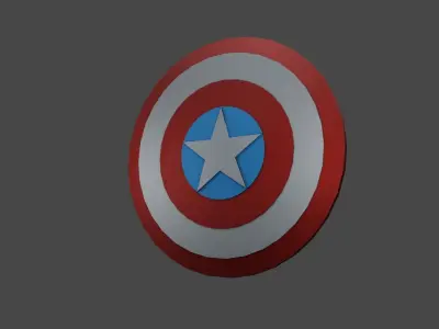 Captain America Shield Low-poly 3D model