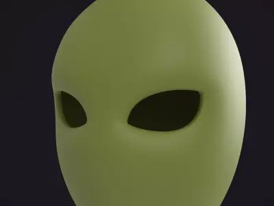Green alien mask 3D model