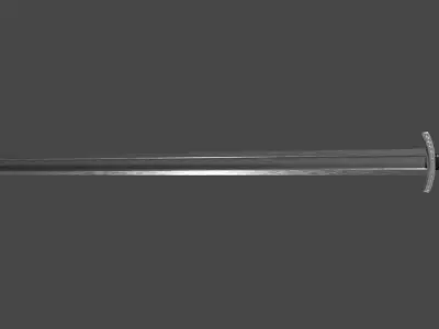 Langsax sword with Caroling handle Low-poly 3D model