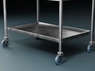 Medical and Lab Cart 02 - Game Ready PBR Low-poly 3D model