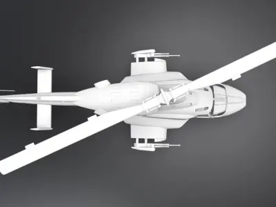 Bell 222 Airwolf scale model 3D print model