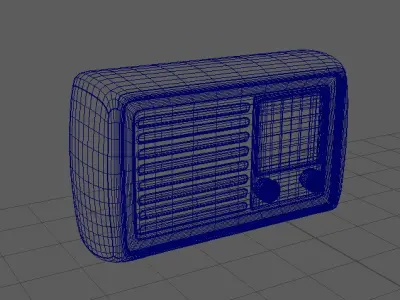 Vintage Radio Model Low-poly 3D model