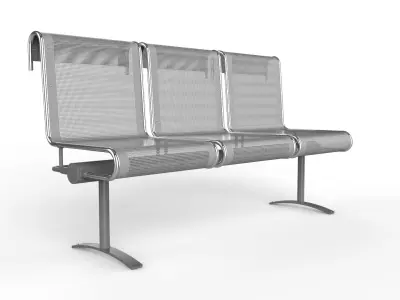 Waiting Room Chair 3 Seats 3D model
