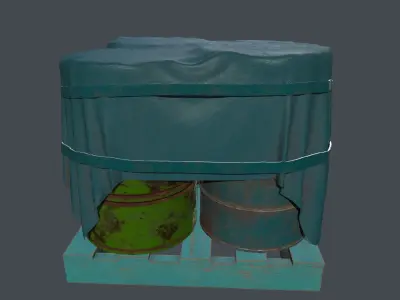 Military Material Low-poly 3D model 3