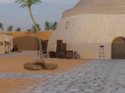 Desert Settlement Layout 3D model