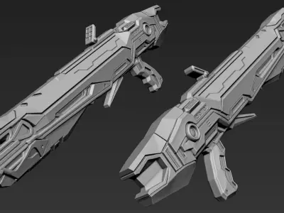 3D Printable Sci-Fi Weapon Part 5 3D model