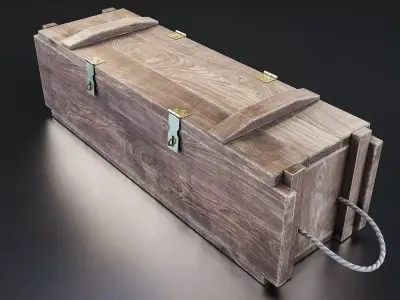 Wooden Ammunition Crate Set Low-poly 3D model