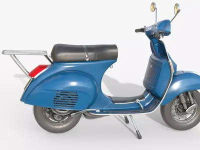 Blue Vespa PX Classic Scooter  3D model