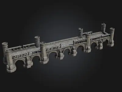 Castle Bridge Replica  Timeless Medieval Crossing 3D model