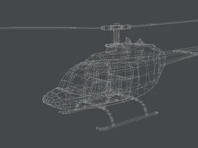 Helicopter Low-poly 3D model 7
