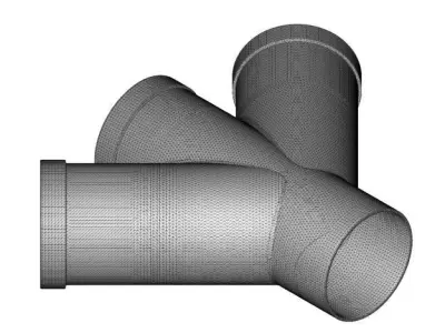 Transparent Fitting Double Y 3D model