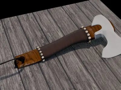 Lowpoly Axe  Low-poly 3D model