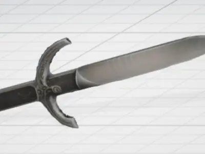 A short sword 3d model Low-poly 3D model