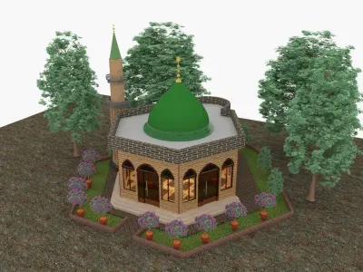 MOSQUE BEAUTIFUL 3D PLAN  Free 3D model
