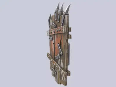 Orc shield Low-poly 3D model