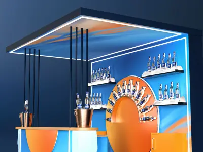 Event Bar Stand Brand Exhibition Booth 3D model