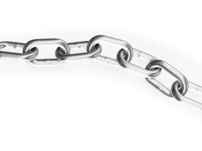 Chrome Chain Low-poly 3D model