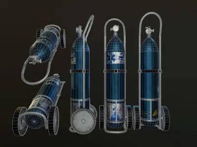 Oxygen Cylinder Free low-poly 3D model