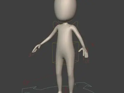 Cartoon Man -- Stickman with High Quality IK and FK Rig 3D model