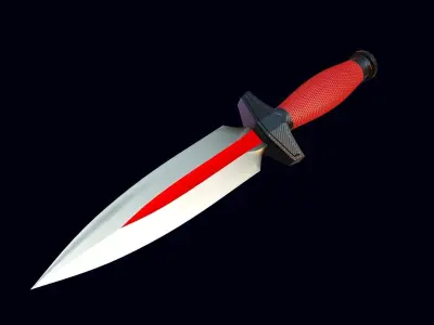 Stylized knife low-poly game-ready Free low-poly 3D model