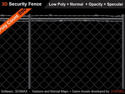 Fence  Free low-poly 3D model